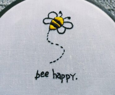 Bee🐝 Happy Embroidery Hoop Art || Creative Embroidery Art || Embroidery For Beginners- Let's Explore