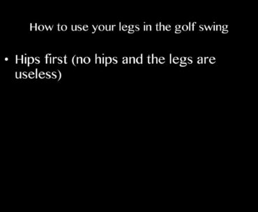 How to use your legs in the golf swing