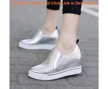 Best women Hidden Wedge running shoes Female Hollow Breathable running Shoes sneakers