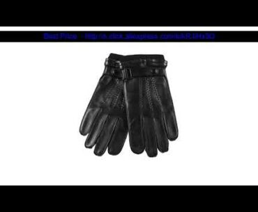 Best Men Fashion Solid Black  Sheepskin Gloves Button Wrist Male Genuine Leather Warm Driving Glove