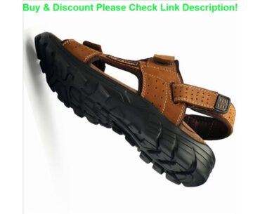 Deal men genuine leather summer aqua sport shoes sandals outdoor beach running shoes upstream outdo