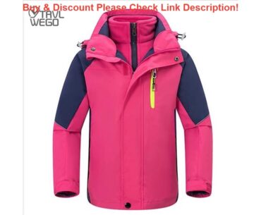 Review TRVLWEGO Kids Children Ski Suit Waterproof Jacket Snow Pants Thermal Boys Girls  3 In 1 Wint