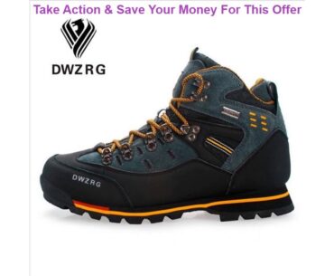 Best DWZRG Men Hiking Shoes Waterproof Leather Shoes Climbing & Fishing Shoes New Popular Outdoor S