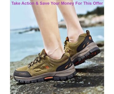 Review Hiking Shoes for Men Army Green Mens Walking Shoes Mountain Non-slip Rubber Outdoor Hill Men