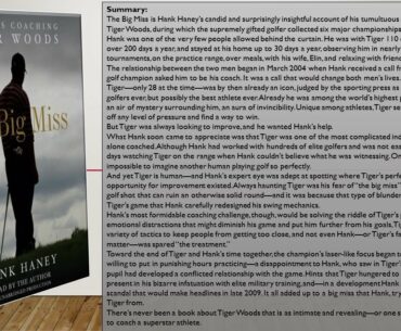 The Big Miss: My Years Coaching Tiger Woods by Hank Haney - Audiobook