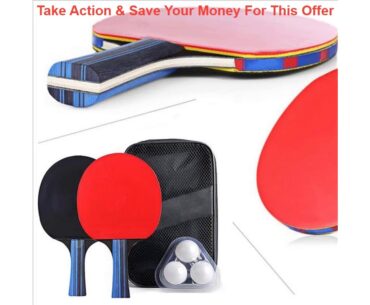Best A Pair Professional Table Tennis Ping Pong Racket Paddle Bat+3pcs Balls Bag Set Lightweight Po