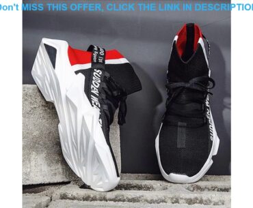 Deal New Treng High Top Breathable Flying Socks Shoes Light Man Sport Stretch Walking Sneakers Flat