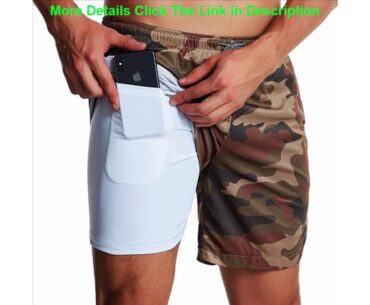 Men's 2 in 1 Running Shorts Men Sports Crossfit Shorts Quick Dry Training Exercise Joggers Gym Sho