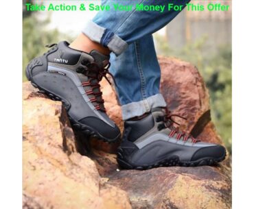 Best Outdoor 100% Genuine Leather Men Waterproof Hiking Shoes Snow Boots Trekking Shoes Rubber Wear
