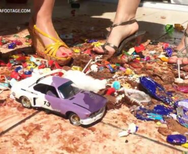 3 SEXY MILFS IN HIGH HEELS CANDID CRUSHING FOOD PART 2