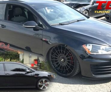 Volkswagen Golf MK7 GTI Black Bagged on Rotiform Rims Modified
