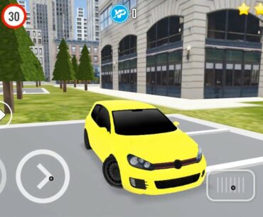 Driving School Simulator 2020 #1-5 - GOLF R Yellow Car Unlocked City Driving Android iOS Games