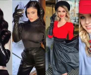 Most stylish&trendy latex vinyl gloves collection #how to wear & style latex leather gloves ideas