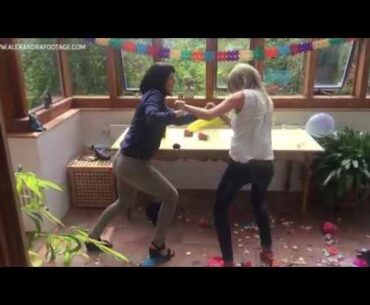 TWO SEXY MILFS CANDID CRUSHING FOOD AND TOYS