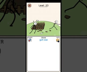 Draw Puzzle level 20 Draw golf club