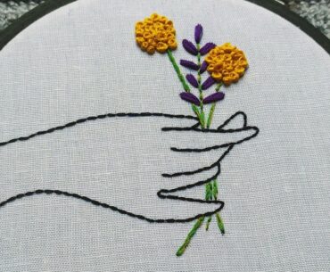Creative Embroidery video || Flowers Embroidery For Beginners || Embroidery Hoop Art - Let's Explore