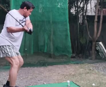 Golf swing backyard