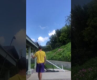 Golf Swing Leaves Net Post in Pieces || ViralHog