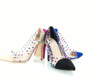 Ricky Spiked High Heel Pumps in four colors twf.shoes