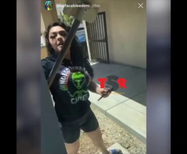 Blueface's baby momma breaks his house windows with a golf club!