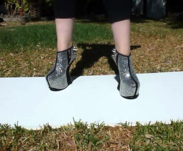 Extreme Wedge Silver Spiked Ankle Boots.