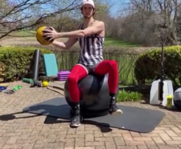 Single-Leg Balance on Stability Ball with Rotation