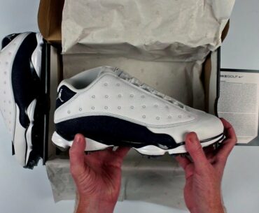 SOLD OUT  |  Nike Air Jordan 13 Golf Shoes Unboxing - Navy and White