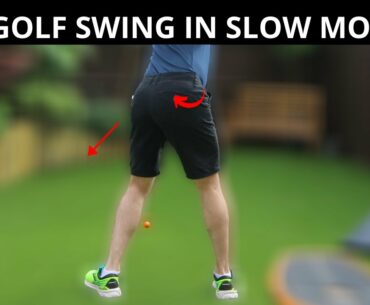 THE PROFESSIONAL GOLF SWING IN SLOW MOTION FROM A VERY INTERESTING CAMERA ANGLE