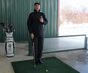 Practice drill for correct body turn in the golf swing