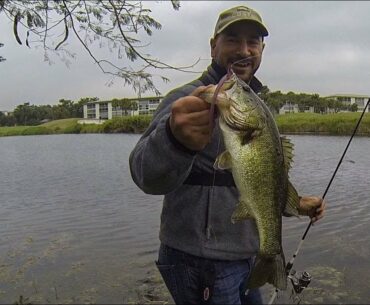 Finesse Bass Fishing in a Florida Golf Course Pond (COLD FRONT!!!)