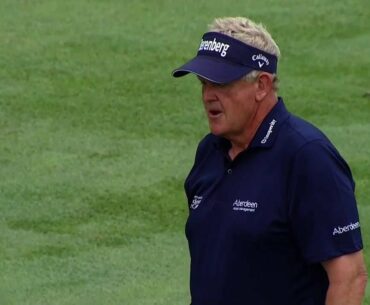 Colin Montgomerie tops shot during Senior PGA