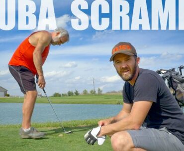 Father-Son Scramble on Backyard Golf Course