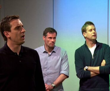 Gary Neville and Jamie Carragher show off their golf skills