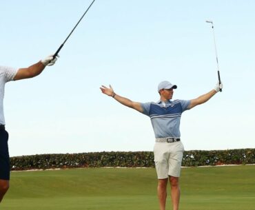 Dustin Johnson and Rory Mcilroy Taylormade Driving Relief 2020 back 9 - shot by shot footage
