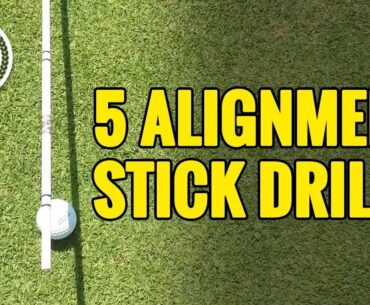 5 SIMPLE GOLF DRILLS WITH ALIGNMENT STICKS TO IMPROVE YOUR ACCURACY!