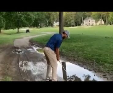 Golf Rules - Interference from two abnormal course conditions