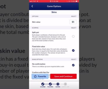 Golf Bettor App: Setting up a Skins Game