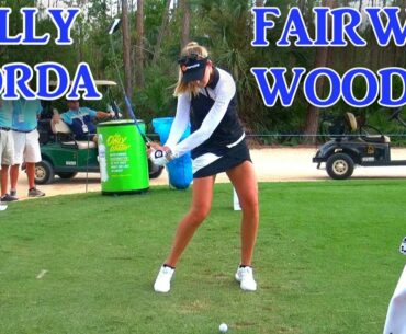 NELLY KORDA FACE ON FAIRWAY WOOD GOLF SWING 1080 HD