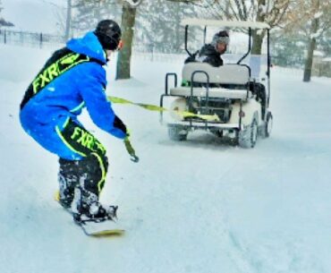 Golf Cart SNOWBOARDING! | Mark Freeman #408