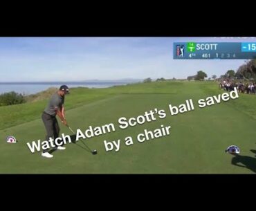 Watch as a Player's Ball is Saved From Going into a Penalty Area by a Chair - Golf Rules