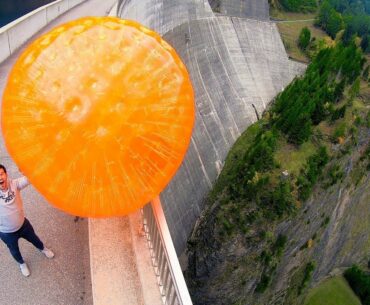 ZORB BALL MAGNUS EFFECT from 165m Dam!