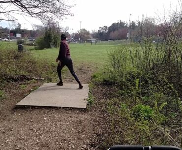 2019 Disc Golf- Jackson Park- Hole #2 short tee pad- Be Free