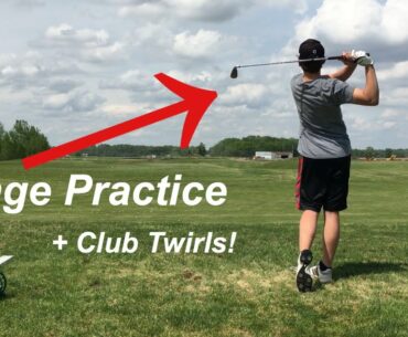 Golf Range Practice + Club Twirls