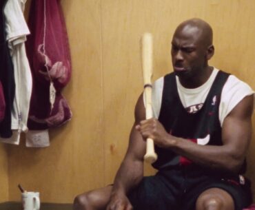 Michael Jordan baseball bat and cigar scene