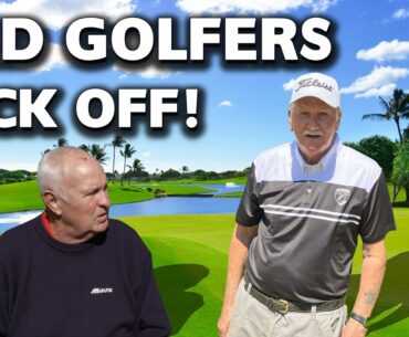 OLD GOLFERS KICK OFF OVER A GOLF BALL!