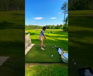 Girls Golf Clara Following Through