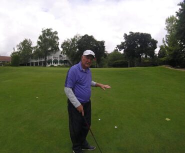 Chipping uphill slope with wedge