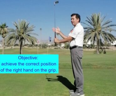 Objective: achieve the correct position of the right hand on the grip.