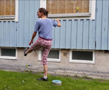 Disc golf backhand precision training