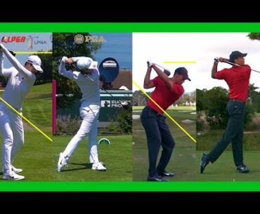 Tiger Woods VS Sung-Hyun Park Driver Swing Sequence, Super Slow Motion 2020-2019